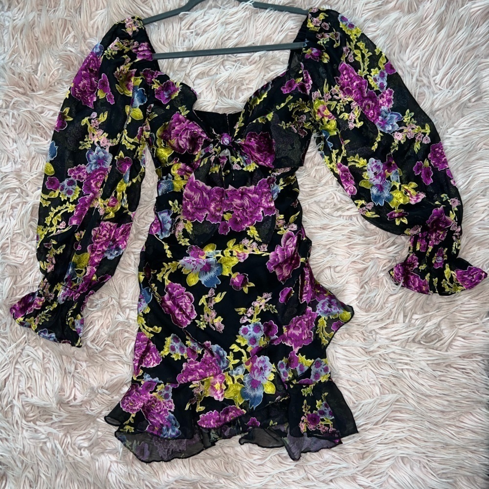 ASOS DESIGN tie front mini dress